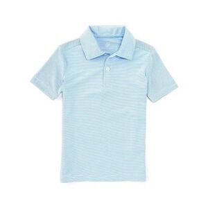 The Class Club Polo Boys 14/16 Blue Striped Short Sleeve Performance Shirt